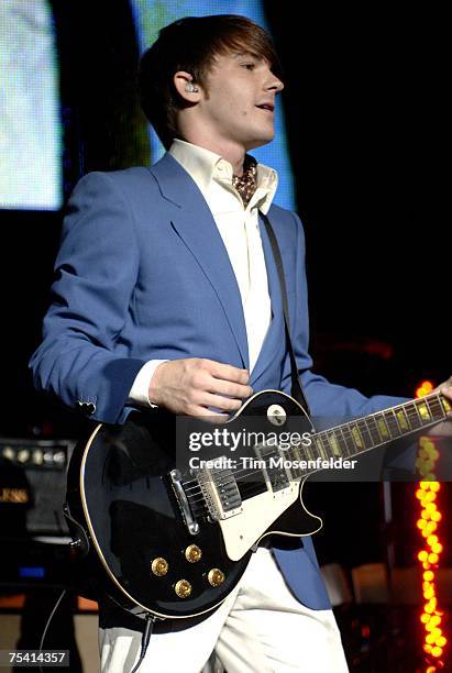 Drake Bell performs as part of the "Aly and AJ, Corbin Bleu, and Drake Bell Summer Tour 2007" at the Sleep Train Pavilion on July 13, 2007 in...