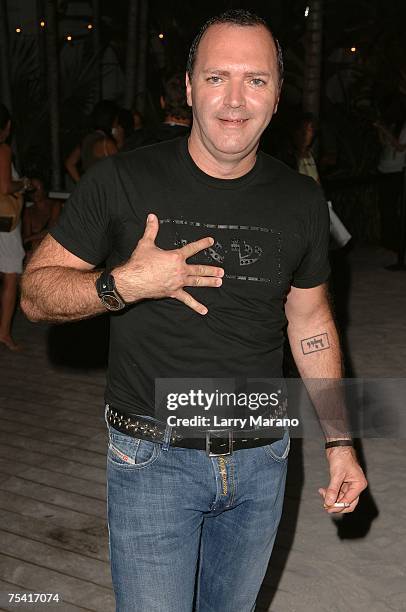 Christopher Ciccone attends the Jessica Simpson swimwear fashion show during "Mercedes Benz Fashion Week: Miami Swim" in the Cabana Grande tent at...