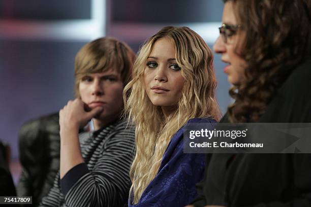 Hunter Parrish, Mary-Kate Olsen and Jenji Kohan during the "Weeds" panel at Showtime's TCA at the Beverly Hilton on July 14, 2007 in Beverly Hills,...