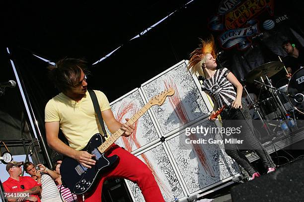 Paramore performing at the 2007 Van's Warped Tour at the Verizon Wireless Amphitheater in San Antonio, Texas on July 13, 2007.