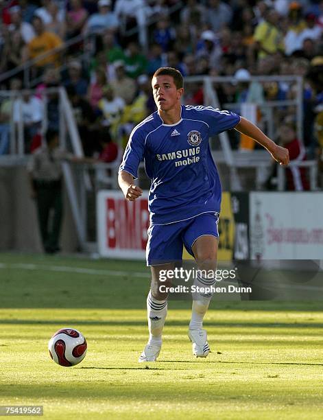 Sam Hutchinson of Chelsea FC against Club America on July 14, 2007 at Stanford Stadium in Palo Alto, California. Chelsea won 2-1.