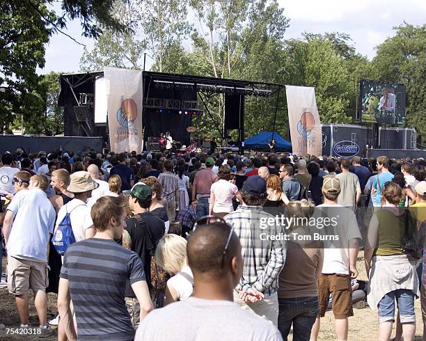 The audience of the Pitchfork Music Festival in Union Park on July 14, 2007 in Chicago, Illinois.