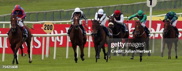 Johnny Murtagh and Peeping Fawn land The Darley Irish Oaks Race run at The Curragh Racecourse on July 15 in The Curragh,Ireland.