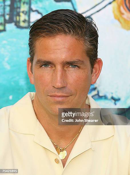 Actor Jim Caviezel poses at a photo call at Cinema Truffaut during the Giffoni Film Festival on July 14, 2007 in Giffoni, Italy.