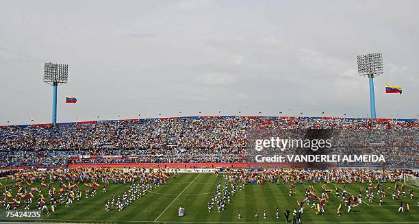 General view of the closing ceremony of the Copa America Venezuela-2007, before the start of the final match between Argentina and Brazil 15 July...