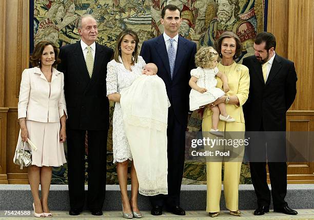 Princess Letizia's mother Paloma Rocasolano, King Juan Carlos of Spain, Princess Letizia of Spain, her daughter Princess Sofia, Crown Prince Felipe...
