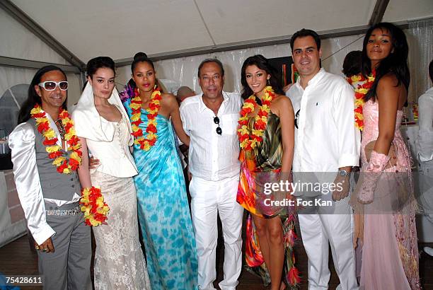 Designer Jean Doucet, Some Misses France, Franck Couecou, Rachel Legrain Trapani Miss France 2007 and The JB Director attend the Garden des Rois 2007...