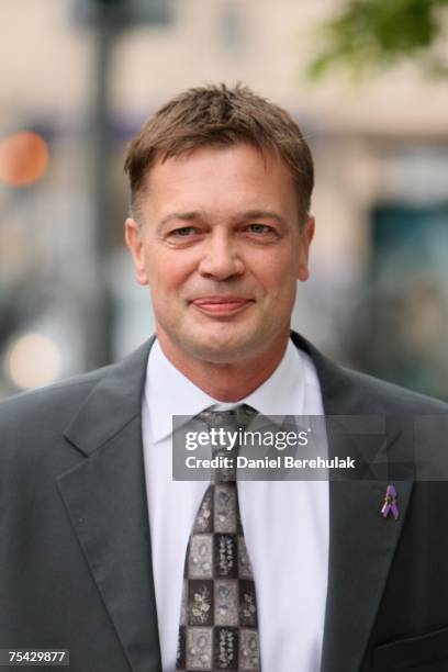 Gastroenterologist Dr Andrew Wakefield arrives at the GMC on July 16, 2007 on London, England. Wakefield is appearing before the GMC accused of gross...