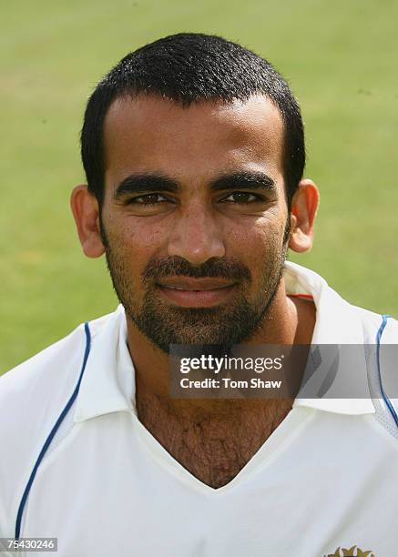 Zaheer Khan during day 2 of the tour match between England Lions and India at the County Ground on July 14, 2007 in Chelmsford, England.