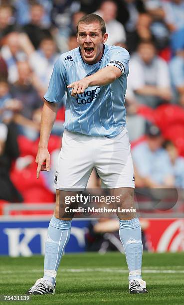 Richard Dunne of Manchester City in action during the Pre-Season Friendly match between Doncaster Rovers and Manchester City at the Keepmoat Stadium...