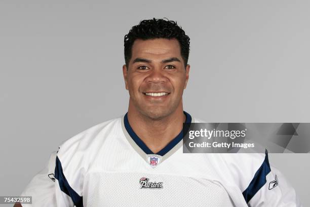 Junior Seau of the New England Patriots poses for his 2007 NFL headshot at photo day in Foxborough, Massachusetts.