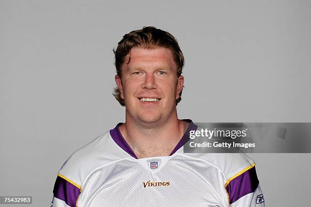 Matt Birk of the Minnesota Vikings poses for his 2007 NFL headshot at photo day in Minneapolis, Minnesota.