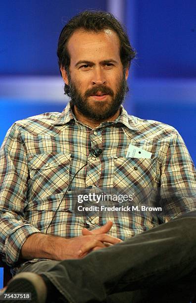 Actor Jason Lee speaks for the television show "My Name Is Earl" during the NBC Univesal Cable portion of the Television Critics Association Press...