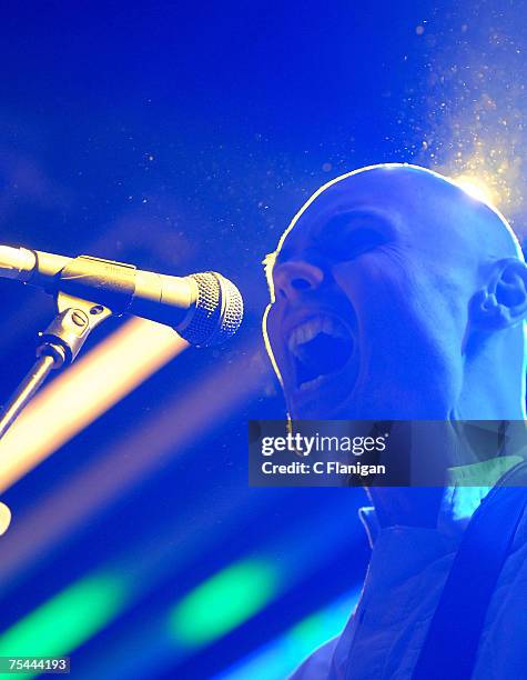 Billy Corgan of the Smashing Pumpkins perform in Concert at the Fillmore Auditorium on July 15, 2007 in San Francisco.