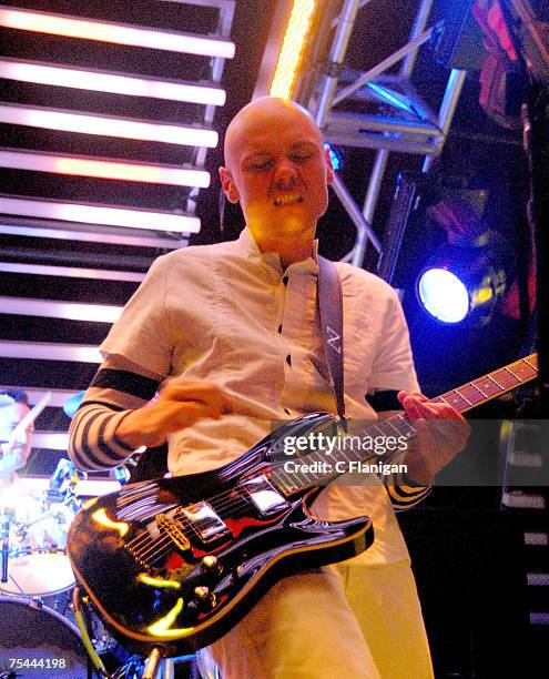 Billy Corgan of the Smashing Pumpkins perform in Concert at the Fillmore Auditorium on July 15, 2007 in San Francisco.