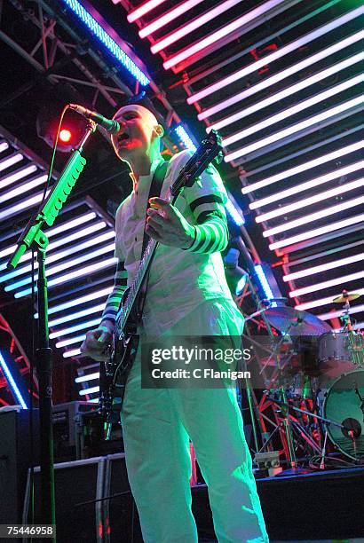 Billy Corgan of the Smashing Pumpkins perform in Concert at the Fillmore Auditorium on July 15, 2007 in San Francisco.