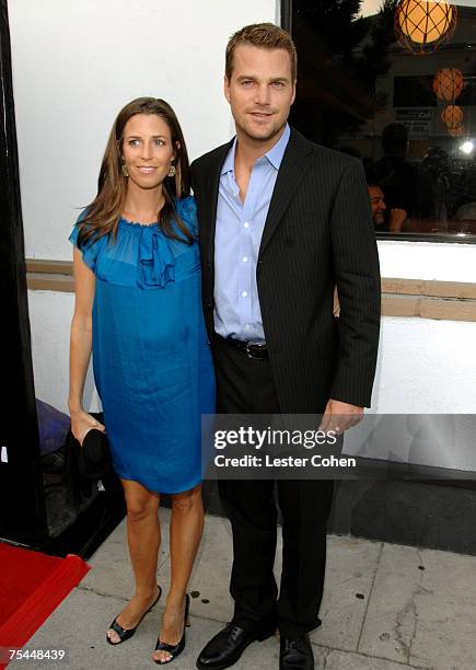 Caroline Fentress and actor Chris O'Donnell arrive to the screening of TNT's "The Company" at The Majestic Crest Theater on July 16, 2007 in...