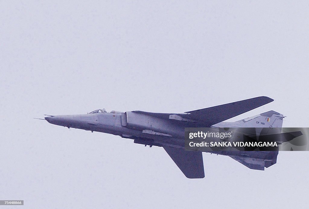 A Sri Lanka Air Force (SLAF) Mig 27 jet...