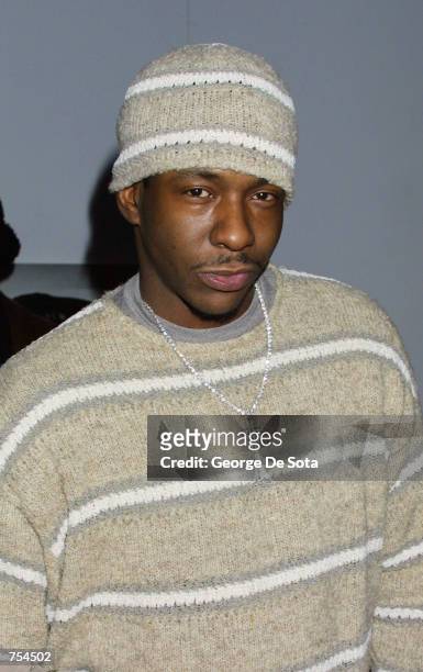 Singer Bobby Brown attends the Sean John Fall 2001 collection show February 10, 2001 on the third day of the Mercedes-Benz Fashion Week 2001 at...