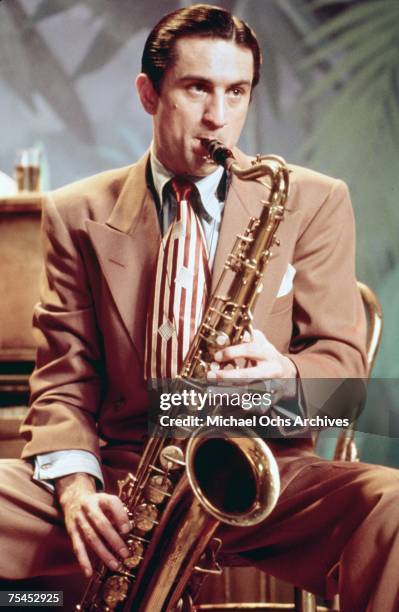 Robert De Niro performs in New York, New York directed by Martin Scorsese in 1977 in Hollywood, California.