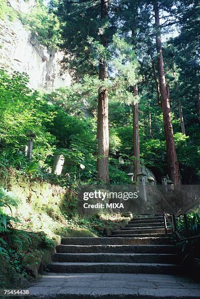 yamadera temple in yamagata prefecture, japan - yamadera stock pictures, royalty-free photos & images