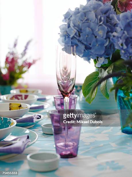 a table set for dinner. - table setting design scandinavian stock pictures, royalty-free photos & images