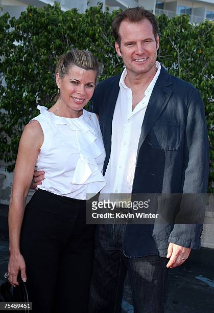 Actor Jack Coleman and wife actress Beth Toussaint arrive to the NBC All-Star Party held during the 2007 Summer Television Critics Association Press...