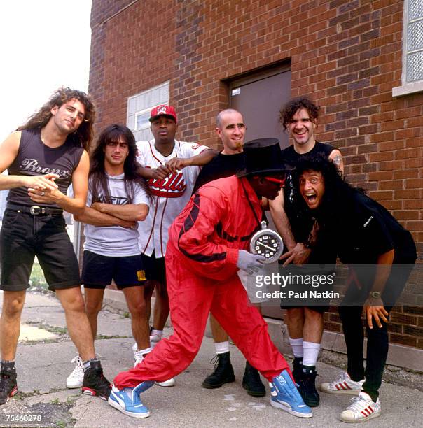 Anthrax and Public Enemy at a video shoot on 6/15/91 in Chicago, Il.