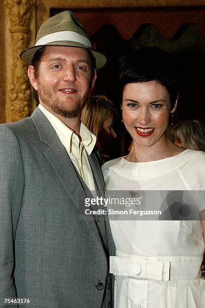 Tristan Goodall and Taasha Coates of The Audreys arrive at the ARIA Hall of Fame at the Regent Theatre on July 18, 2007 in Melbourne, Australia. This...