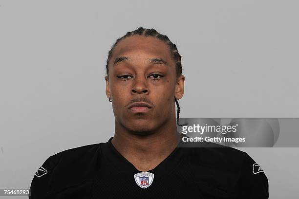 Marquice Cole of the Oakland Raiders poses for his 2007 NFL headshot at photo day in Oakland, California.