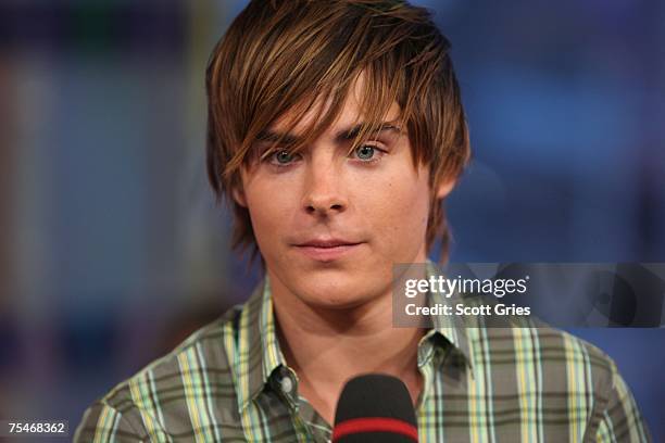 Actor Zac Efron appears onstage during MTV's Total Request Live at the MTV Times Square Studios on July 16, 2007 in New York City.