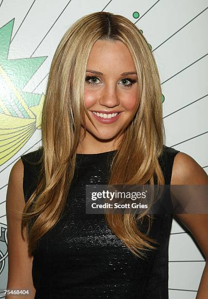 Actress Amanda Bynes poses for a photo backstage during MTV's Total Request Live at the MTV Times Square Studios on July 16, 2007 in New York City.