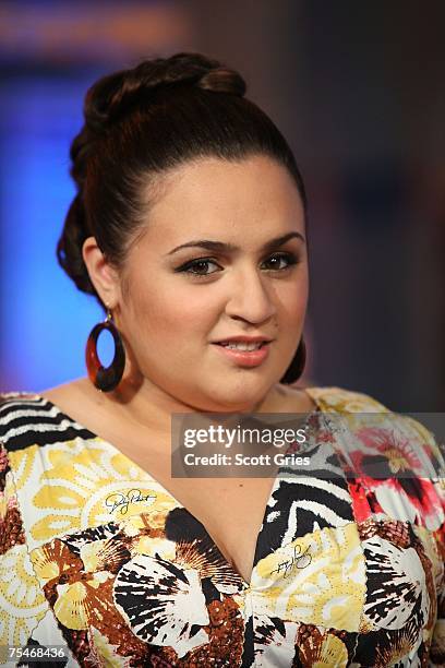 Actress Nikki Blonsky appears onstage during MTV's Total Request Live at the MTV Times Square Studios on July 16, 2007 in New York City.