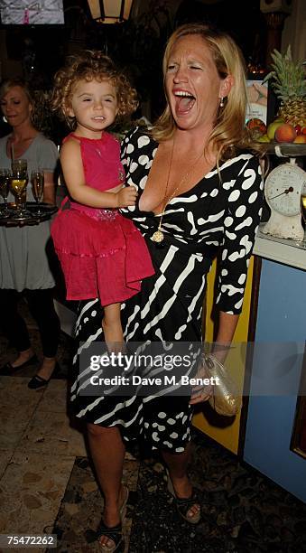 Imogen Edwards-Jones and her daughter Allegra Allen attend the book launch party of Imogen Edwards-Jones' new book 'Beach Babylon', at Beach Blanket...