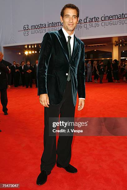 Clive Owen at the Palazzo del Cinema in Venice Lido, Italy.