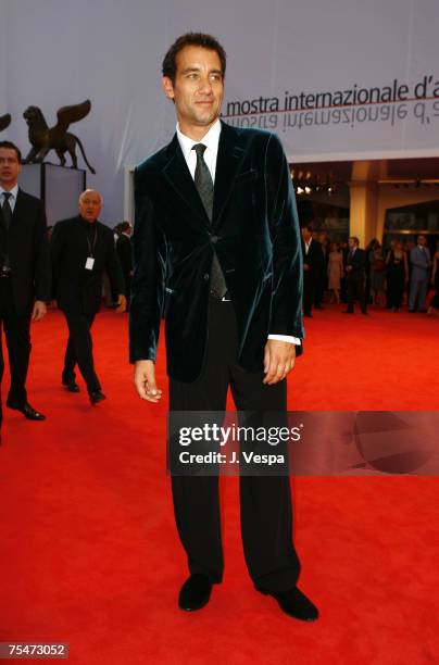 Clive Owen at the Palazzo del Cinema in Venice Lido, Italy.