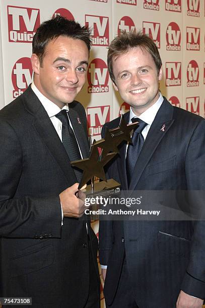 Ant McPartlin and Declan Donnelly win best reality show "I'm a celebrity get me out of here" at the The Dorchester in London, United Kingdom.