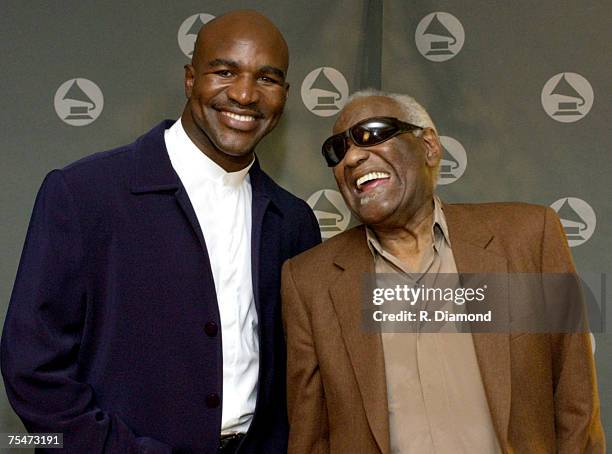 Evander Holyfield and Ray Charles at the The Westin Peachtree Plaza in Atlanta, GA