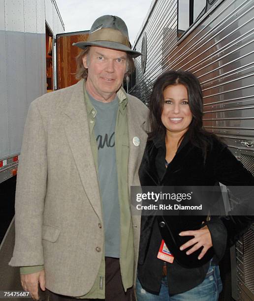 Neil Young and Danielle Evin at the Tweeter Center at the Waterfront in Camden, New Jersey