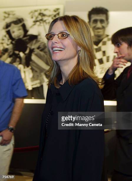 Actress Michelle Pfeiffer arrives at the Special Olympics benefit premiere of movie "i am sam" January 22, 2002 in Washington, DC. Pfeiffer portrayed...