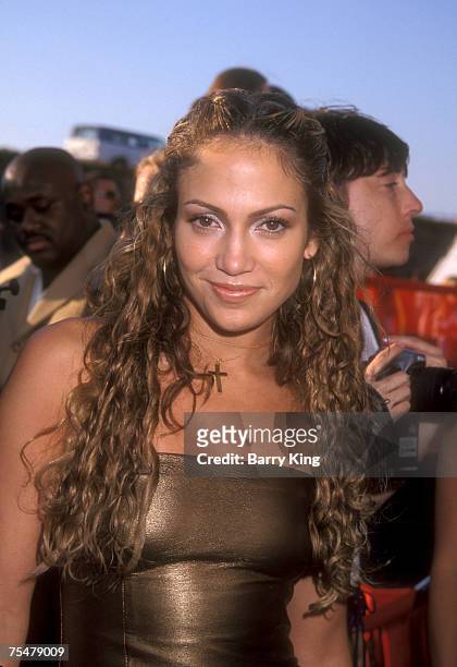 File Photo of Jennifer Lopez at the MTV Movie Awards at Barker Hanger in Santa Monica, California on June 5, 1999 in Santa Monica, California