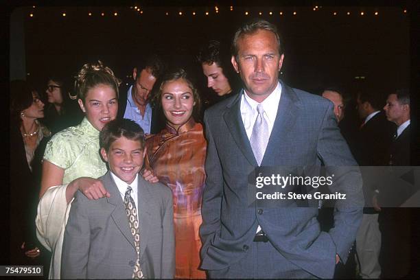 Kevin Costner & Children Joe, Annie, & Lily at the Cineplex Odeon in Century City, California