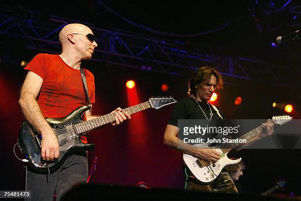 Joe Satriani and Steve Vai at the Hordern Pavillion, Sydney in Sydney, Australia.