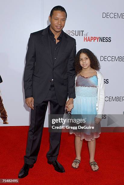 Terrence Howard and daughter Heaven at the Mann Village Theatre in Westwood, California