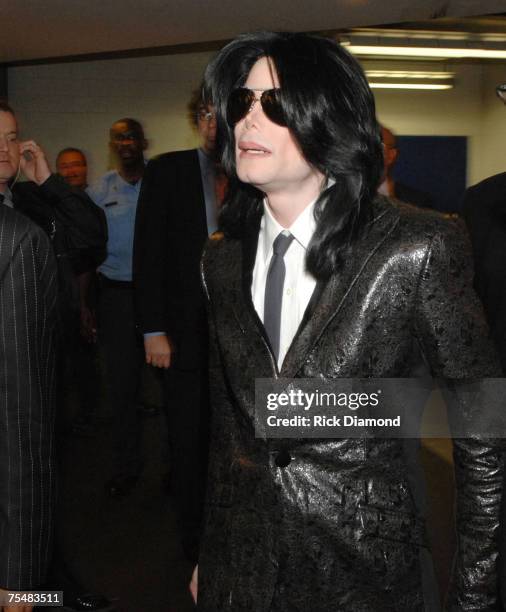 Michael Jackson after paying his respects to the late James Brown who is lying in repose at the James Brown Arena in Augusta, Georgia. Brown, widely...