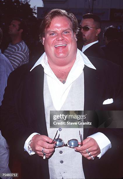 Chris Farley at the Mann's Village Theatre in Westwood, California