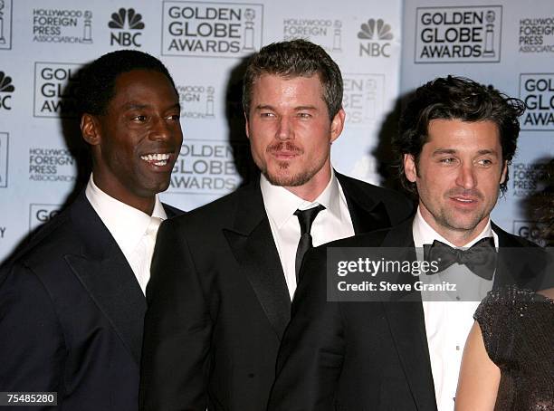 Isaiah Washington, Eric Dane and Patrick Dempsey of "Grey's Anatomy," nominee Best Television Series, Drama at the Beverly Hilton in Los Angeles,...