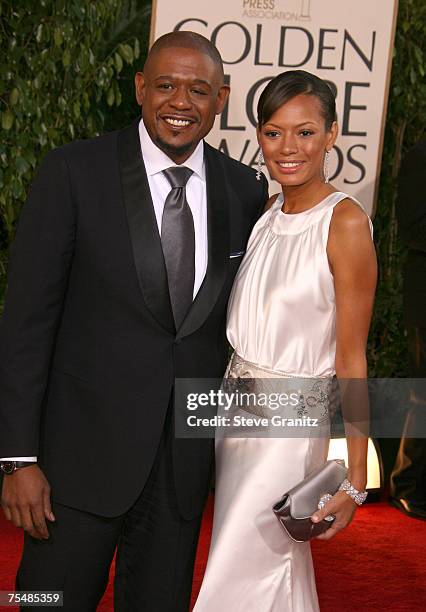 Forest Whitaker and wife Keisha Whitaker both wearing Domenico Vacca at the Beverly Hilton in Beverly Hills, CA