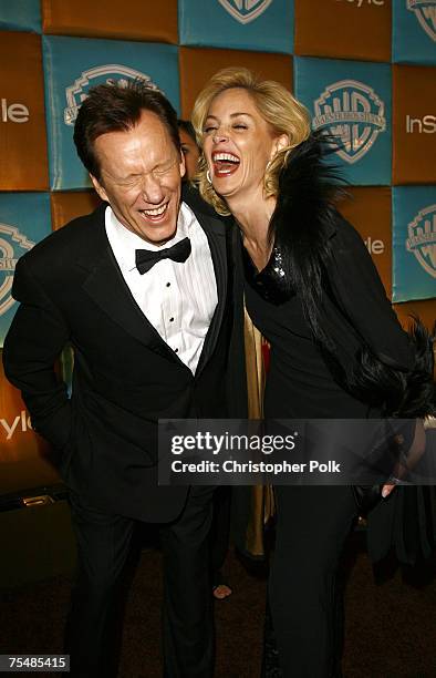 James Woods and Sharon Stone at the In Style & Warner Bros. Studios Host 8th Annual Golden Globe Party - Arrivals at Oasis Court - Beverly Hilton...