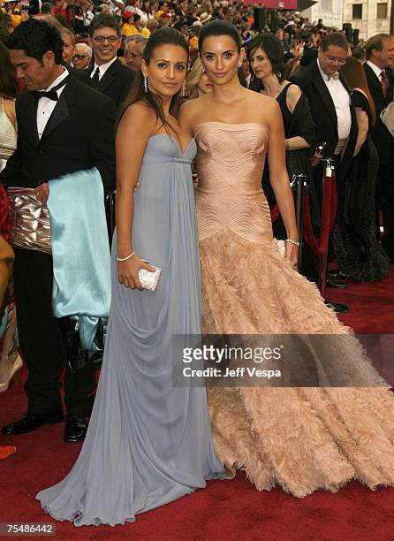 Monica Cruz and Penelope Cruz, nominee Best Actress in a Leading Role for "Volver" at the Kodak Theatre in Los Angeles, California